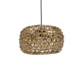 GLOBOSTAR® SAND 204-0159 Boho Κρεμαστό Φωτιστικό Οροφής με Ντουί 1 x E27 AC 220-240V IP20 - Καφέ - Μ30 x Π30 x Υ18cm
