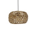 GLOBOSTAR® SAND 204-0159 Boho Κρεμαστό Φωτιστικό Οροφής με Ντουί 1 x E27 AC 220-240V IP20 - Καφέ - Μ30 x Π30 x Υ18cm