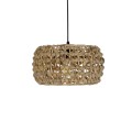 GLOBOSTAR® SAND 204-0159 Boho Κρεμαστό Φωτιστικό Οροφής με Ντουί 1 x E27 AC 220-240V IP20 - Καφέ - Μ30 x Π30 x Υ18cm