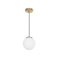 GLOBOSTAR® GLOBIDIO 204-0195 Μοντέρνο Κρεμαστό Φωτιστικό Οροφής με Ντουί 1 x E27 AC 220-240V IP20 - Χρύσο & Λευκό - Μ15 x Π15 x Υ15cm