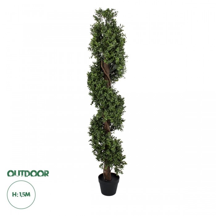 GloboStar® Artificial Garden BUXUS SPIRAL 20401 Τεχνητό Διακοσμητικό Φυτό Σπιράλ Πυξός Υ150cm