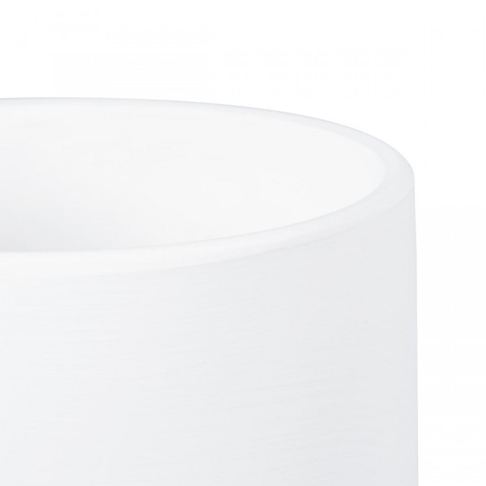 GloboStar® Artificial Garden KASOS 20444 Πήλινο Κεραμικό Κασπώ Γλάστρα - Flower Pot Λευκό με Χρυσό Φ15cm x Υ15cm