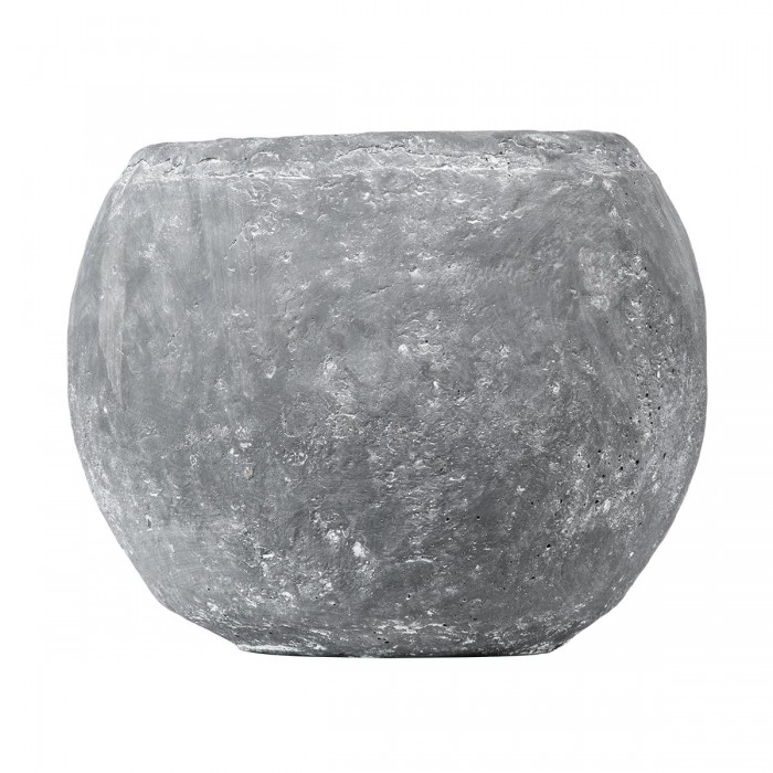 GloboStar® Artificial Garden ALONISSOS 20458 Τσιμεντένιο Κασπώ Γλάστρα - Flower Pot Γκρι Φ18.5cm x Υ14.5cm