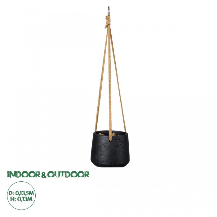 GloboStar® Artificial Garden LESVOS 20464 Κρεμαστό Πήλινο Κεραμικό Κασπώ Γλάστρα - Flower Pot Μαύρο Φ13.5cm x Υ13cm GloboStar® Artificial Garden LESVOS 20464 Κρεμαστό Πήλινο Κεραμικό Κασπώ Γλάστρα - Flower Pot Μαύρο Φ13.5cm x Υ13cm