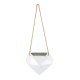 GloboStar® Artificial Garden HERAKLIO 20467 Κρεμαστό Πήλινο Κεραμικό Κασπώ Γλάστρα - Flower Pot Λευκό Μ13.5cm x Π15.5 x Υ37cm