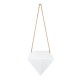 GloboStar® Artificial Garden HERAKLIO 20467 Κρεμαστό Πήλινο Κεραμικό Κασπώ Γλάστρα - Flower Pot Λευκό Μ13.5cm x Π15.5 x Υ37cm