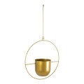 GloboStar® Artificial Garden TILOS 20486 Κρεμαστό Μεταλλικό Κασπώ Γλάστρα - Flower Pot Χρυσό Φ35cm x Υ15cm