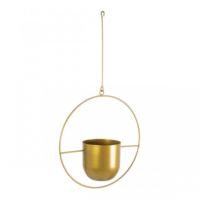 GloboStar® Artificial Garden TILOS 20486 Κρεμαστό Μεταλλικό Κασπώ Γλάστρα - Flower Pot Χρυσό Φ35cm x Υ15cm