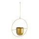 GloboStar® Artificial Garden TILOS 20486 Κρεμαστό Μεταλλικό Κασπώ Γλάστρα - Flower Pot Χρυσό Φ35cm x Υ15cm