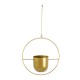 GloboStar® Artificial Garden TILOS 20486 Κρεμαστό Μεταλλικό Κασπώ Γλάστρα - Flower Pot Χρυσό Φ35cm x Υ15cm