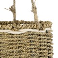 GloboStar® Artificial Garden POROS 20489 Κρεμαστό Πλεκτό Καλάθι - Κασπώ Γλάστρα - Flower Pot Μπεζ Φ20cm x Υ50cm