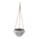 GloboStar® Artificial Garden SARAKINIKO 20490 Κρεμαστό Πήλινο Κεραμικό Κασπώ Γλάστρα - Flower Pot Γκρι Φ10cm x Υ36cm