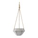 GloboStar® Artificial Garden SARAKINIKO 20490 Κρεμαστό Πήλινο Κεραμικό Κασπώ Γλάστρα - Flower Pot Γκρι Φ10cm x Υ36cm