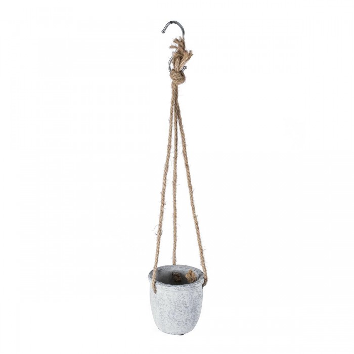 GloboStar® Artificial Garden SCORPIOS 20491 Κρεμαστό Πήλινο Κεραμικό Κασπώ Γλάστρα - Flower Pot Γκρι Φ8.5cm x Υ36cm