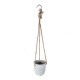 GloboStar® Artificial Garden SCORPIOS 20491 Κρεμαστό Πήλινο Κεραμικό Κασπώ Γλάστρα - Flower Pot Γκρι Φ8.5cm x Υ36cm