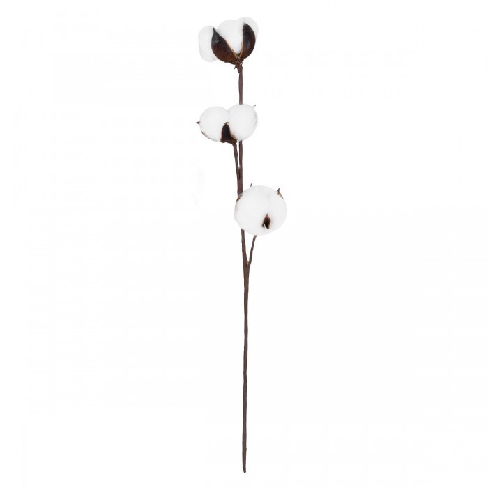 GloboStar® Artificial Garden COTTON BRANCH 20493 Τεχνητό Διακοσμητικό Κλαδί βαμβάκι Υ40cm