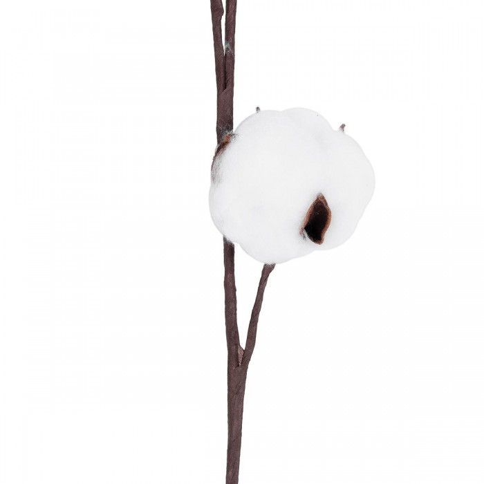 GloboStar® Artificial Garden COTTON BRANCH 20493 Τεχνητό Διακοσμητικό Κλαδί βαμβάκι Υ40cm