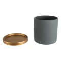 GloboStar® Artificial Garden NAPOLI 20494 Διακοσμητικό Κεραμικό Κασπώ Γλάστρα - Flower Pot Γκρι Μπλε με Χρυσό Φ15 x Υ15cm GloboStar® Artificial Garden NAPOLI 20494 Διακοσμητικό Κεραμικό Κασπώ Γλάστρα - Flower Pot Γκρι Μπλε με Χρυσό Φ15 x Υ15cm