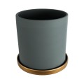GloboStar® Artificial Garden NAPOLI 20495 Διακοσμητικό Κεραμικό Κασπώ Γλάστρα - Flower Pot Γκρι Μπλε με Χρυσό Φ20 x Υ20cm GloboStar® Artificial Garden NAPOLI 20495 Διακοσμητικό Κεραμικό Κασπώ Γλάστρα - Flower Pot Γκρι Μπλε με Χρυσό Φ20 x Υ20cm