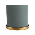 GloboStar® Artificial Garden NAPOLI 20495 Διακοσμητικό Κεραμικό Κασπώ Γλάστρα - Flower Pot Γκρι Μπλε με Χρυσό Φ20 x Υ20cm GloboStar® Artificial Garden NAPOLI 20495 Διακοσμητικό Κεραμικό Κασπώ Γλάστρα - Flower Pot Γκρι Μπλε με Χρυσό Φ20 x Υ20cm