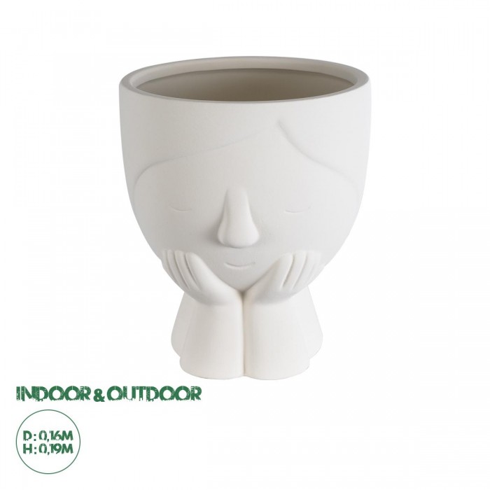 GloboStar® Artificial Garden TOKYO 20496 Διακοσμητικό Κεραμικό Κασπώ Γλάστρα - Flower Pot Λευκό Φ16 x Υ19cm GloboStar® Artificial Garden TOKYO 20496 Διακοσμητικό Κεραμικό Κασπώ Γλάστρα - Flower Pot Λευκό Φ16 x Υ19cm