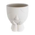 GloboStar® Artificial Garden TOKYO 20496 Διακοσμητικό Κεραμικό Κασπώ Γλάστρα - Flower Pot Λευκό Φ16 x Υ19cm GloboStar® Artificial Garden TOKYO 20496 Διακοσμητικό Κεραμικό Κασπώ Γλάστρα - Flower Pot Λευκό Φ16 x Υ19cm