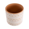 GloboStar® Artificial Garden INDIA 20497 Διακοσμητικό Κεραμικό Κασπώ Γλάστρα - Flower Pot Λευκό με Πορτοκαλί Φ14.5 x Υ13.5cm GloboStar® Artificial Garden INDIA 20497 Διακοσμητικό Κεραμικό Κασπώ Γλάστρα - Flower Pot Λευκό με Πορτοκαλί Φ14.5 x Υ13.5cm