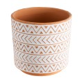 GloboStar® Artificial Garden INDIA 20498 Διακοσμητικό Κεραμικό Κασπώ Γλάστρα - Flower Pot Λευκό με Πορτοκαλί Φ17.5 x Υ16.5cm GloboStar® Artificial Garden INDIA 20498 Διακοσμητικό Κεραμικό Κασπώ Γλάστρα - Flower Pot Λευκό με Πορτοκαλί Φ17.5 x Υ16.5cm