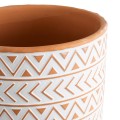 GloboStar® Artificial Garden INDIA 20498 Διακοσμητικό Κεραμικό Κασπώ Γλάστρα - Flower Pot Λευκό με Πορτοκαλί Φ17.5 x Υ16.5cm GloboStar® Artificial Garden INDIA 20498 Διακοσμητικό Κεραμικό Κασπώ Γλάστρα - Flower Pot Λευκό με Πορτοκαλί Φ17.5 x Υ16.5cm