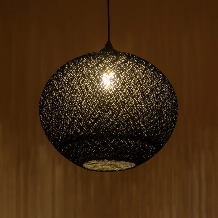 GLOBOSTAR® SOLEI 205-0004 Boho Κρεμαστό Φωτιστικό Οροφής με Ντουί 1 x E27 AC 220-240V IP20 - Μαύρο - M40 x Π40 x Υ36cm GLOBOSTAR® SOLEI 205-0004 Boho Κρεμαστό Φωτιστικό Οροφής με Ντουί 1 x E27 AC 220-240V IP20 - Μαύρο - M40 x Π40 x Υ36cm