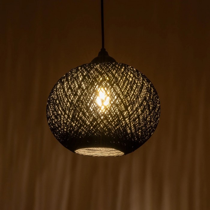 GLOBOSTAR® SOLEI 205-0006 Boho Κρεμαστό Φωτιστικό Οροφής με Ντουί 1 x E27 AC 220-240V IP20 - Μαύρο - M20 x Π20 x Υ25cm GLOBOSTAR® SOLEI 205-0006 Boho Κρεμαστό Φωτιστικό Οροφής με Ντουί 1 x E27 AC 220-240V IP20 - Μαύρο - M20 x Π20 x Υ25cm