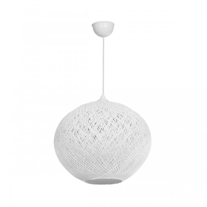GLOBOSTAR® SOLEI 205-0007 Boho Κρεμαστό Φωτιστικό Οροφής με Ντουί 1 x E27 AC 220-240V IP20 - Λευκό - M40 x Π40 x Υ36cm