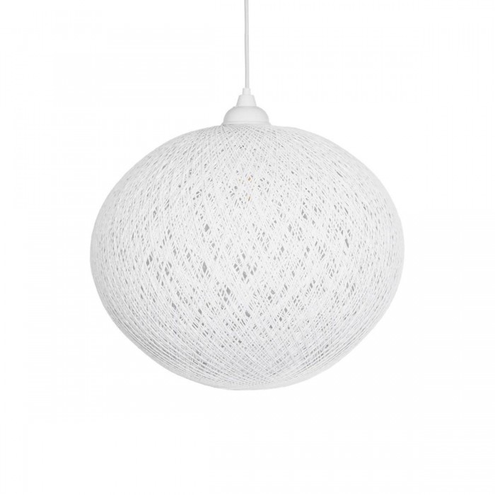 GLOBOSTAR® SOLEI 205-0007 Boho Κρεμαστό Φωτιστικό Οροφής με Ντουί 1 x E27 AC 220-240V IP20 - Λευκό - M40 x Π40 x Υ36cm