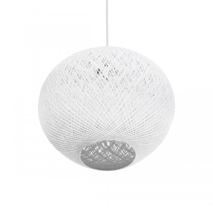 GLOBOSTAR® SOLEI 205-0007 Boho Κρεμαστό Φωτιστικό Οροφής με Ντουί 1 x E27 AC 220-240V IP20 - Λευκό - M40 x Π40 x Υ36cm