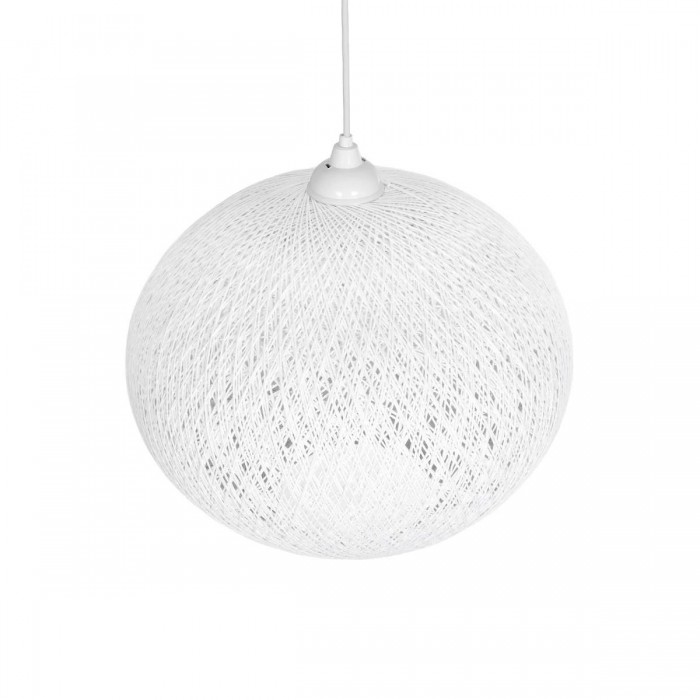 GLOBOSTAR® SOLEI 205-0007 Boho Κρεμαστό Φωτιστικό Οροφής με Ντουί 1 x E27 AC 220-240V IP20 - Λευκό - M40 x Π40 x Υ36cm
