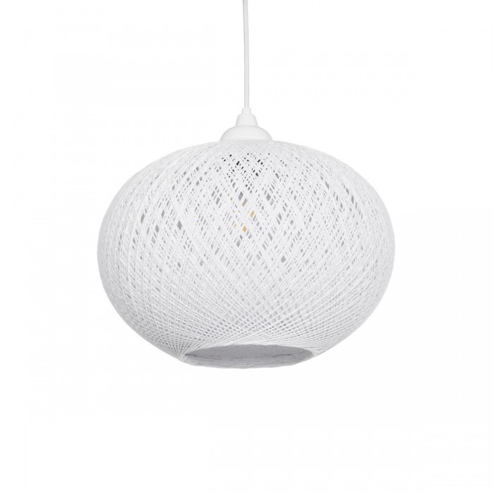 GLOBOSTAR® SOLEI 205-0008 Boho Κρεμαστό Φωτιστικό Οροφής με Ντουί 1 x E27 AC 220-240V IP20 - Λευκό - M30 x Π30 x Υ26cm