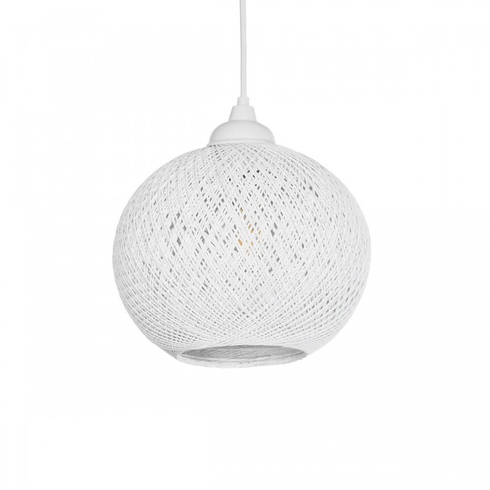 GLOBOSTAR® SOLEI 205-0009 Boho Κρεμαστό Φωτιστικό Οροφής με Ντουί 1 x E27 AC 220-240V IP20 - Λευκό - M20 x Π20 x Υ25cm