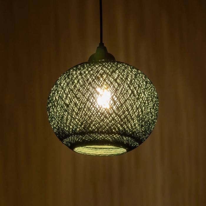 GLOBOSTAR® SOLEI 205-0015 Boho Κρεμαστό Φωτιστικό Οροφής με Ντουί 1 x E27 AC 220-240V IP20 - Πράσινο - M20 x Π20 x Υ25cm GLOBOSTAR® SOLEI 205-0015 Boho Κρεμαστό Φωτιστικό Οροφής με Ντουί 1 x E27 AC 220-240V IP20 - Πράσινο - M20 x Π20 x Υ25cm
