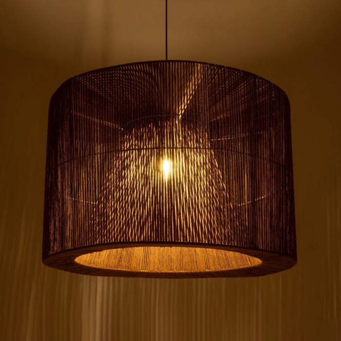 GLOBOSTAR® ZYLINDER 205-0023 Boho Κρεμαστό Φωτιστικό Οροφής με Ντουί 1 x E27 AC 220-240V IP20 - Καφέ - M80 x Π80 x Υ51cm GLOBOSTAR® ZYLINDER 205-0023 Boho Κρεμαστό Φωτιστικό Οροφής με Ντουί 1 x E27 AC 220-240V IP20 - Καφέ - M80 x Π80 x Υ51cm
