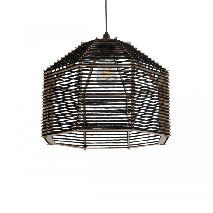 GLOBOSTAR® VORK 205-0027 Boho Κρεμαστό Φωτιστικό Οροφής με Ντουί 1 x E27 AC 220-240V IP20 - Μαύρο - M40 x Π40 x Υ36cm GLOBOSTAR® VORK 205-0027 Boho Κρεμαστό Φωτιστικό Οροφής με Ντουί 1 x E27 AC 220-240V IP20 - Μαύρο - M40 x Π40 x Υ36cm