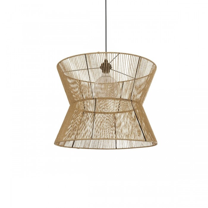 GLOBOSTAR® UPCONE 205-0056 Boho Κρεμαστό Φωτιστικό Οροφής με Ντουί 1 x E27 AC 220-240V IP20 - Μπεζ - M50 x Π50 x Υ43cm