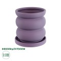 GloboStar® Artificial Garden BOGOTA 20500 Διακοσμητικό Κεραμικό Κασπώ Γλάστρα - Flower Pot Μωβ Φ14 x Υ15cm