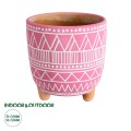 GloboStar® Artificial Garden MARRAKECH 20505 Διακοσμητικό Κεραμικό Κασπώ Γλάστρα - Flower Pot Ροζ με Λευκό Φ16 x Υ16cm GloboStar® Artificial Garden MARRAKECH 20505 Διακοσμητικό Κεραμικό Κασπώ Γλάστρα - Flower Pot Ροζ με Λευκό Φ16 x Υ16cm