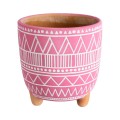 GloboStar® Artificial Garden MARRAKECH 20505 Διακοσμητικό Κεραμικό Κασπώ Γλάστρα - Flower Pot Ροζ με Λευκό Φ16 x Υ16cm GloboStar® Artificial Garden MARRAKECH 20505 Διακοσμητικό Κεραμικό Κασπώ Γλάστρα - Flower Pot Ροζ με Λευκό Φ16 x Υ16cm