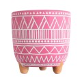 GloboStar® Artificial Garden MARRAKECH 20505 Διακοσμητικό Κεραμικό Κασπώ Γλάστρα - Flower Pot Ροζ με Λευκό Φ16 x Υ16cm GloboStar® Artificial Garden MARRAKECH 20505 Διακοσμητικό Κεραμικό Κασπώ Γλάστρα - Flower Pot Ροζ με Λευκό Φ16 x Υ16cm