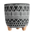 GloboStar® Artificial Garden NAIROBI 20509 Διακοσμητικό Κεραμικό Κασπώ Γλάστρα - Flower Pot Μαύρο με Λευκό Φ16 x Υ16cm GloboStar® Artificial Garden NAIROBI 20509 Διακοσμητικό Κεραμικό Κασπώ Γλάστρα - Flower Pot Μαύρο με Λευκό Φ16 x Υ16cm