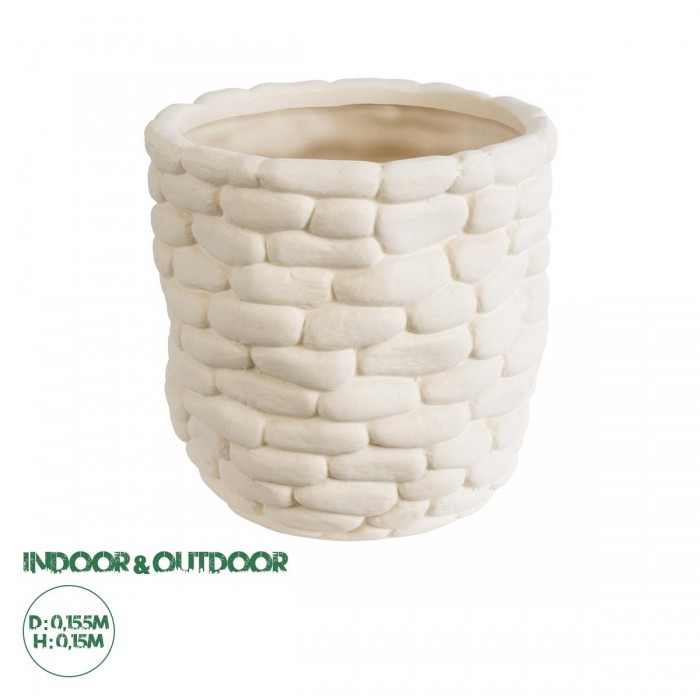 GloboStar® Artificial Garden UBUD 20512 Διακοσμητικό Κεραμικό Κασπώ Γλάστρα - Flower Pot Λευκό Φ15.5 x Υ15cm GloboStar® Artificial Garden UBUD 20512 Διακοσμητικό Κεραμικό Κασπώ Γλάστρα - Flower Pot Λευκό Φ15.5 x Υ15cm