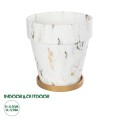 GloboStar® Artificial Garden DENPASAR 20526 Διακοσμητική Κεραμική Γλάστρα Λευκή με Χρυσό Μ20 x Π20 x Υ21 cm GloboStar® Artificial Garden DENPASAR 20526 Διακοσμητική Κεραμική Γλάστρα Λευκή με Χρυσό Μ20 x Π20 x Υ21 cm