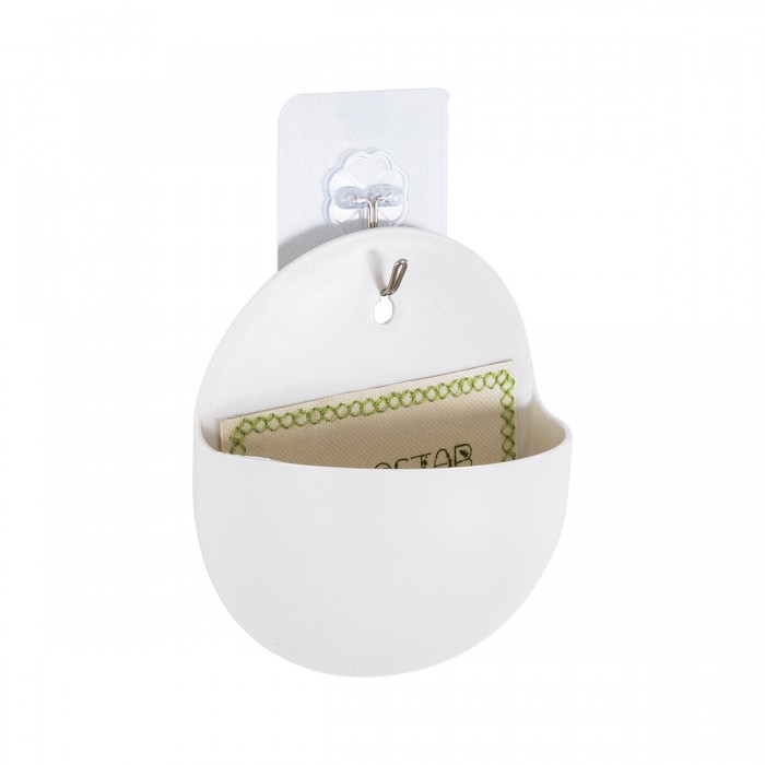 GloboStar® Artificial Garden LYON 20551 Διακοσμητικό Πλαστικό Κασπώ Γλάστρα - Flower Pot Λευκό Μ12 x Π6 x Υ13.5cm