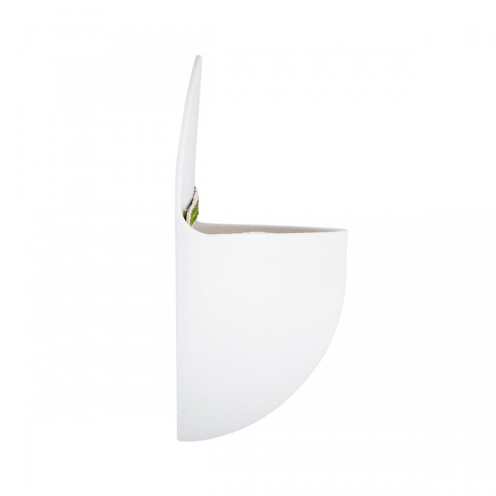 GloboStar® Artificial Garden LYON 20551 Διακοσμητικό Πλαστικό Κασπώ Γλάστρα - Flower Pot Λευκό Μ12 x Π6 x Υ13.5cm